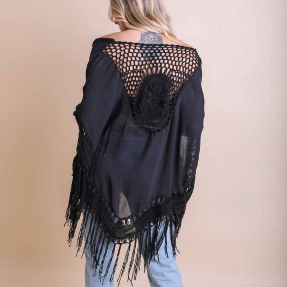 Last 1! New Tangier Boho macramé kimono Cardi - Picture 3 of 7